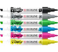 TALENS ECOLINE - Marqueur Duotip Ecoline Basic Set 6 couleurs | Un set de 3 x 6 pièces