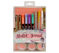 Talens Erstellen Sie Ihr eigenes Bullet Journal (Korallenrosa) mit The Flower Journal, Punktebuch, 2 Fineliner, 3 Gelstifte, 4 Pinselstifte, 3 Washi-Tapes, Schritt-für-Schritt-Handbuch