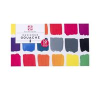 Talens Gouache extra fine - Set de base 10 x 20 ml - Finition mate hautement pigmentée - Tubes en Aluminium prêts à l'emploi - Boîte en carton solide avec échantillons de couleurs