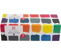 Talens Gouache Qualité Extra Fine - Set de 10 couleurs - Flacons de 16 ml - Très pigmentée, finition mate, facile à mélanger et à retravailler - Artistes et designers