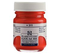 Talens Gouache Qualité Extra Fine - Vermillon 311-50 ml - Finition mate hautement pigmentée - Peinture gouache opaque pour artistes et designers