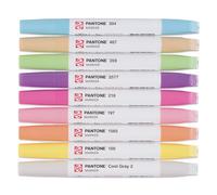 Talens | Pantone Lot de 9 marqueurs pastel | Stylos à double pointe avec pointe pinceau et pointe biseautée | Encre pigmentée à base d'eau dans des couleurs Pantone