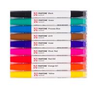 Talens | Pantone Marqueurs Set de 9 Primary | Stylo à Deux Pointes | Pointes Pinceau et Biseau | Encre Pigmentées à Base d'Eau en 108 Couleurs Pantone