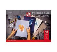 Talens Paper - Bloc de papier ton sur ton mélange de couleurs froides A3 42x29.7cm - 180g 50 feuilles - Haute qualité 15% coton 20% recyclé - Pour crayons Pastels Gouache Encres Acryliques Fusain