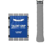 Talent Grip Lot de 12 Grips de Tennis très adhérent | Épaisseur 0,50-0,60 mm | Surgrip pour Raquettes de Tennis, Badminton, Squash et Padel (Gris)