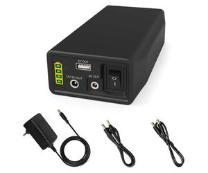 TalentCell Banque d'alimentation, Batterie LiFePO4, Batterie lithium-fer-phosphate 12/9/5V, rechargeable, 12,8V 6000mAh 76,8 Wh, avec chargeur, pour bandes LED, caméras de vidéosurveillance, etc. Noir