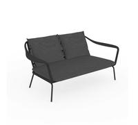 TALENTI canapé à 2 places d'extérieur CRUISE ALU Collection Icon (Graphite / Dark grey - Tissu et aluminium peint)