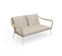 TALENTI canapé à 2 places d'extérieur CRUISE ALU Collection Icon (White / Sand - Tissu et aluminium peint)