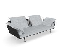 TALENTI canapé à 3 places d'extérieur CRUISE ALU Collection Icon (Graphite / White-cool grey - Tissu et aluminium peint)