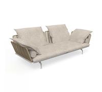 TALENTI canapé à 3 places d'extérieur CRUISE ALU Collection Icon (White / Sand - Tissu et aluminium peint)