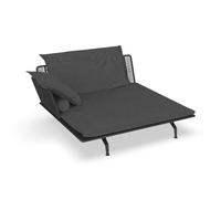 TALENTI canapé chaise longue droit d'extérieur CRUISE ALU Collection Icon (Graphite / Dark grey - Tissu et aluminium peint)