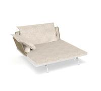 TALENTI canapé chaise longue droit d'extérieur CRUISE ALU Collection Icon (White / Sand - Tissu et aluminium peint)