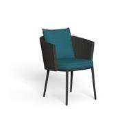 TALENTI chaise avec accoudoir d'extérieur SALINAS Collection Icon (Graphite/ Deep ocean - Tissu et aluminium)