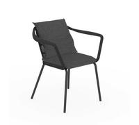 TALENTI chaise avec accoudoirs d'extérieur CRUISE ALU Collection Icon (Graphite / Dark grey - Tissu et aluminium peint)