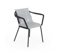 TALENTI chaise avec accoudoirs d'extérieur CRUISE ALU Collection Icon (Graphite / White-cool grey - Tissu et aluminium peint)
