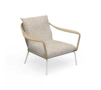 TALENTI fauteuil d'extérieur CRUISE ALU Collection Icon (White / Sand - Tissu et aluminium peint)