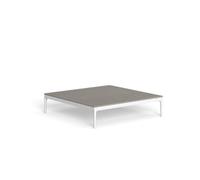 TALENTI table basse d’extérieur 90 x 90 cm SALINAS Collezione Icon (White-Beige - Structure en aluminium, plateau en pierre de lave)