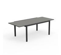 TALENTI table extensible à rallonge 152-225 cm d'extérieur TOUCH Collection PiùTrentanove (Charcoal - Aluminium peint et verre)