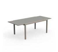 TALENTI table extensible à rallonge 152-225 cm d'extérieur TOUCH Collection PiùTrentanove (Dove - Aluminium peint et verre)