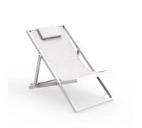 TALENTI transat bain de soleil chaise longue d'extérieur TOUCH Collection PiùTrentanove (White - Aluminium verni et tissu)