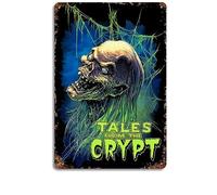 Tales from the Crypt - Plaque en métal vintage | 30,5 x 20,3 cm | Décoration murale effrayante | Parfait pour Halloween, les fans des amateurs de macabre et de paranormal (C139)