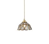 TaleTre Abat-jour à suspension de couleur créative, lustre en verre en métal de style rétro japonais, suspension en métal réglable en hauteur, luminaires de décoration de cuisine de salon(B)