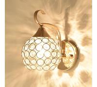 TaleTre Applique Murale dorée élégante avec Abat-Jour en Cristal - Éclairage intérieur Vintage pour Chambre à Coucher, Salon et Couloir (1 pièce)(1PCS)