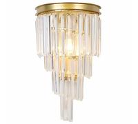 TaleTre Applique Murale élégante en Cristal K9 Transparent - Appliques de Luxe en Acier Inoxydable pour Chambre à Coucher, Couloir et Salon (Noir/doré, Lot de 2)(Light Color,1 -pcs)