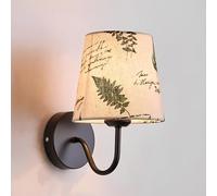 TaleTre Applique Murale élégante en Tissu Vintage avec Bras en Fer incurvé - Éclairage intérieur câblé pour Chambre à Coucher, Salon, Couloir et Salle de Bain (Ensemble de 2)(Dark Color,1PCS)