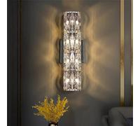 TaleTre Appliques murales en cristal élégantes, éclairage mural moderne en cristal, cristaux K9, finition argentée, luminaires muraux for salle de bain, couloir, chambre à coucher, appliques murales i