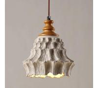 TaleTre de Plafond Suspendue en béton rétro - Suspendue réglable pour îlot de et Salle à Manger - Lustre Vintage en Ciment et Bois