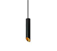TaleTre Lampe suspendue à tube long LED Lampe à suspension for îlot de cuisine Lampe cylindrique Noir mat Lampe suspendue moderne Lustre à bouche oblique(Neutral Light 4000k,Height 40cm)