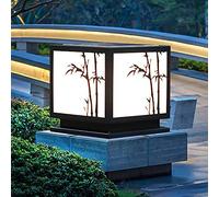 TaleTre LED Solaire Post Luminaire Extérieur Cour Colonne Post Éclairage Bambou Motif Décoration Pilier Carré Lumière Extérieur Étanche Post Lanterne for Poteaux de Patio Décor de Jardin ( Size : 30*3