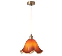 TaleTre Luminaire Suspendu Vintage en Verre soufflé à la Main - réglable à 1 lumière pour îlot de, Salle à Manger, Chambre, Bar et Salon (Marron)(Amber)