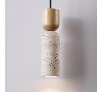 TaleTre Mini Naturelle Industrielle Rustique - Plafonnier Vintage en Bois et travertin Jaune pour, Salle à Manger, Chambre à Coucher(Natural Wood Color)