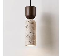 TaleTre Mini Naturelle Industrielle Rustique - Plafonnier Vintage en Bois et travertin Jaune pour, Salle à Manger, Chambre à Coucher(Walnut Wood Color)