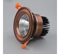 TaleTre Spot Encastrable Rond En Cuivre Antique LED Projecteur Super Lumineux En Aluminium Vintage for Salle De Bain Chambre Cuisine Panneaux De Plafond Étanches (Couleur : 3000K (lumière chaude), Tai
