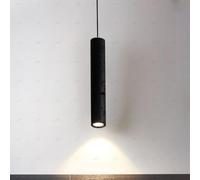 TaleTre Suspendue à Tube de 11 Pouces de Long - Mini à Suspension LED à intensité Variable avec Design en marbre linéaire Noir pour Salle à Manger et(Black Color)