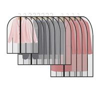 talifoca 12pcs Housses de Vêtements, Anti-poussière Housse de Protection Transparents Housse Vetements à Suspendre avce Zip, Housse Costume, Protection des Vêtements pour Chemise,Costumes,Manteaux