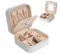 talifoca Boîte à Bijoux de Voyage avec Miroir Petite Boîte à Bijoux pour Femmes Filles Cuir PU Boîte de Rangement de Bijoux pour Boucles d'Oreilles Bagues Boucles d'Oreilles Chaînes