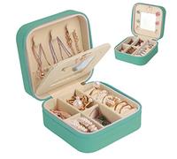 talifoca Boîte à Bijoux de Voyage avec Miroir Petite Boîte à Bijoux pour Femmes Filles Cuir PU Boîte de Rangement de Bijoux pour Boucles d'Oreilles Bagues Boucles d'Oreilles Chaînes