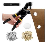 talifoca Kit d'œillets de 3/8" - Outil manuel pour poinçonnage de trous - Presse à œillets - Avec 300 œillets de 10 mm - Pour toile en cuir et tissu