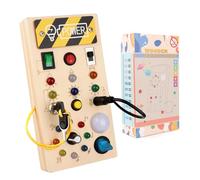 Talifoca Montessori Busy Board à partir de 1 an, Planche d'activité en bois avec 8 interrupteurs LED, jouet pour bébé, jouet d'apprentissage sensoriel, convient aux bébés de 1, 2, 3, 4 ans