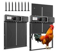 talifoca Porte Poulailler Automatique Batterie avec Écran LCD Étanche, Porte Automatique Poulailler en Aluminium avec Anti-Pincement, Minuterie, Ouvre-Porte Vertical(Aucune Pile Incluse)
