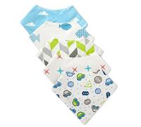 talinu set de 5 bavoirs bandana, pour les bébés et les tout-petits de 0 à 3 ans, à partir de 100% coton et avec 2 ans de garantie de satisfaction - bavoir/bavoir/bavoirs/repas-bavoirs/sabots
