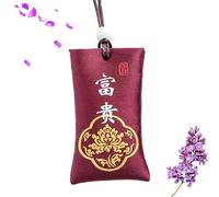 Talisman chinois classique, sac de sel spirituel pour l'argent - espoir d'une vie meilleure - Collier bouddhiste spirituel de poche de sel de Chine pour bureau, bureau, tiroir, au