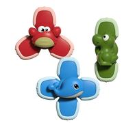 Talisman D'Alimentation Rotatif Pour Enfants, Bain, Animal De Mer, Ventouse Gyro Tournant Bébé Table À Manger, Jouets Hochets Rotatifs 3 Pièces/Ensemble