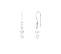 TALISMAN JEWELLERY Boucles d'oreilles en Argent Sterling 925 avec fermoir à crochet - Symbole Hermine Breton (7 mm x 17 mm de pièce + 19 mm de fermoir)