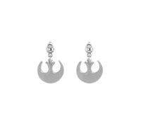 TALISMAN JEWELLERY Boucles d'oreilles en Argent Sterling 925 avec fermoir à puce pendant - Alliance Rebelle, La Guerre des étoiles (9,5 MM x 12 MM de pièce + 7 MM de fermoir)