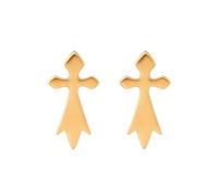 TALISMAN JEWELLERY Boucles d'oreilles en Plaqué Or 3 microns 18 carats avec fermoir à puce - Symbole Hermine Breton (6 mm x 12 mm)